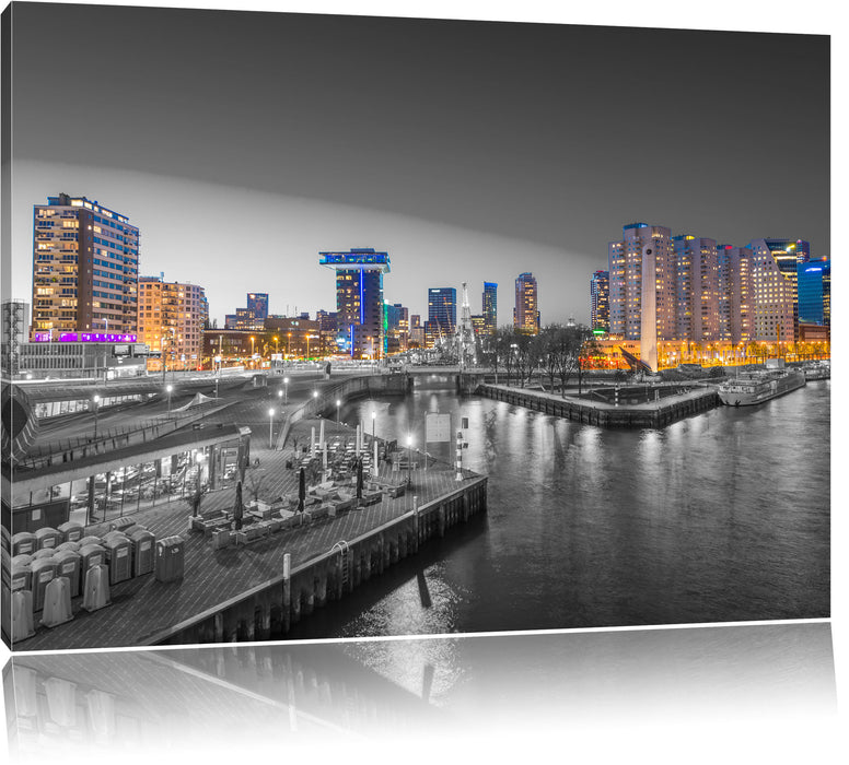 Pixxprint Ausblick auf Rotterdam, Leinwandbild
