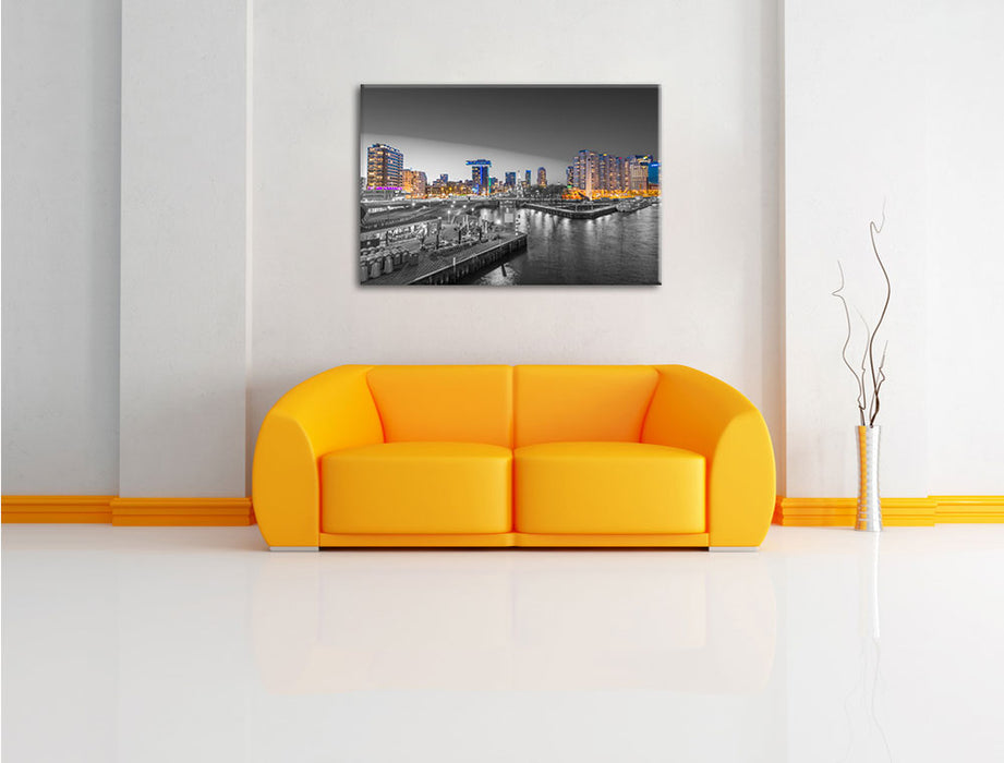 Ausblick auf Rotterdam Leinwandbild über Sofa
