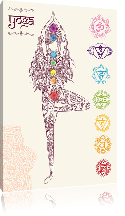 Pixxprint Yogafigur in der Tree Pose, Leinwandbild