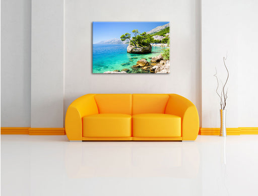 Dalmatia Strand in Kroatien Leinwandbild über Sofa