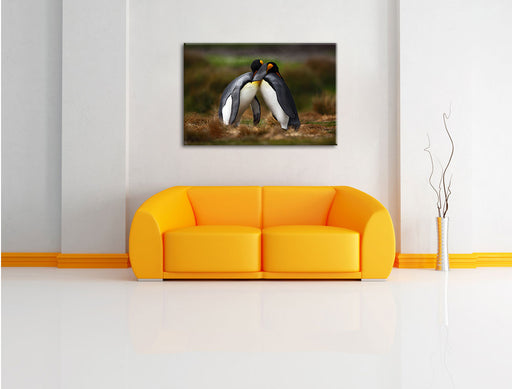 Pinguine in der Antarktis Leinwandbild über Sofa