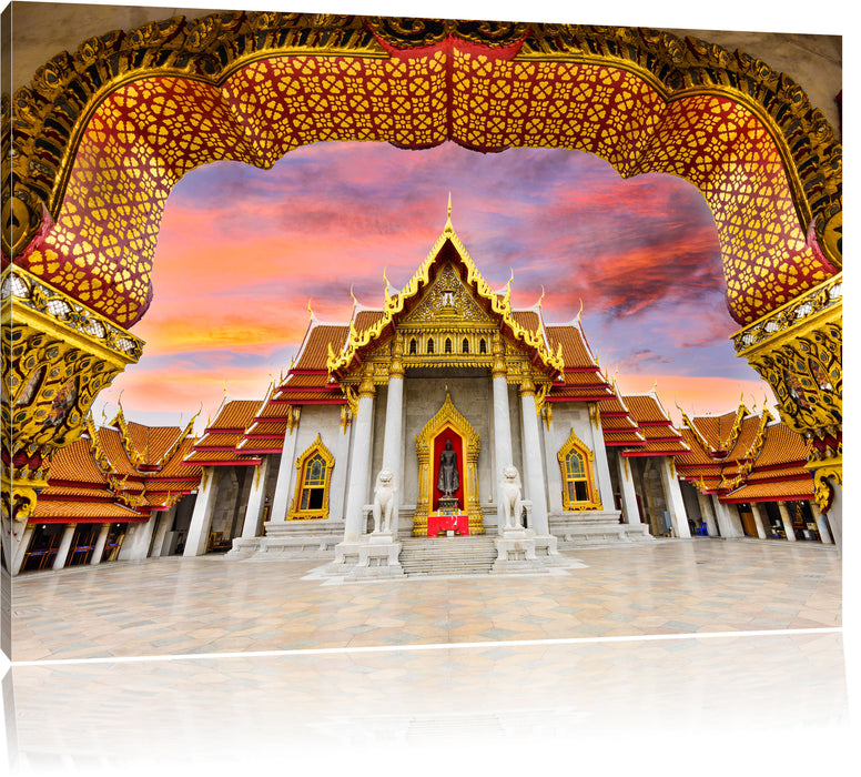 Pixxprint Marmortempel von Bangkok, Leinwandbild