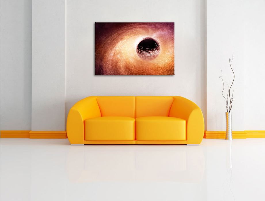 Loch mit Farbkontrasten Leinwandbild über Sofa