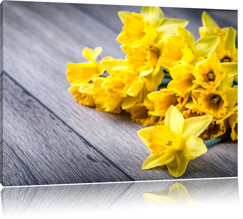 Pixxprint Bündel gelber Narzissen, Leinwandbild