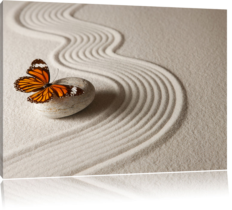 Pixxprint Zen Schmetterling, Leinwandbild