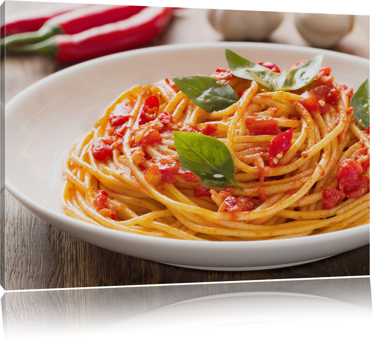 Rustikale italienische Spaghetti Leinwandbild
