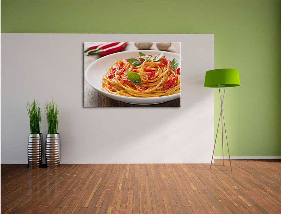 Rustikale italienische Spaghetti Leinwandbild im Flur