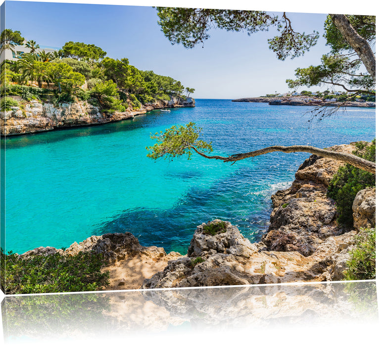 Pixxprint Mallorca Strand Bucht, Leinwandbild