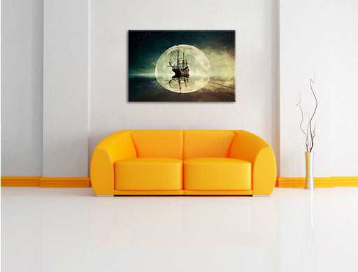 Geisterschiff im Weltall Leinwandbild über Sofa