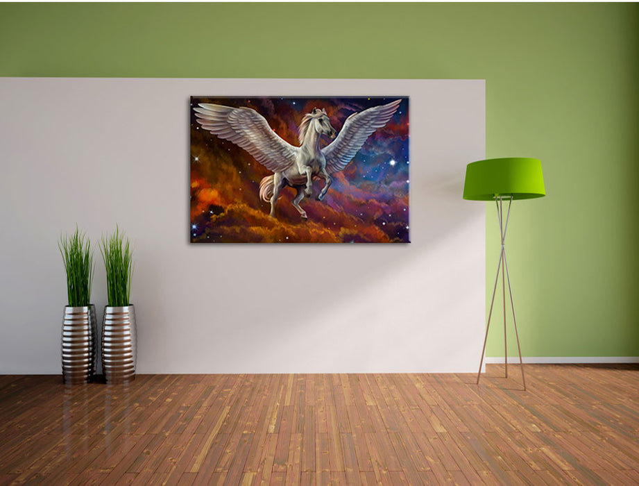 Weißer Pegasus mit Engelsflügel Leinwandbild im Flur