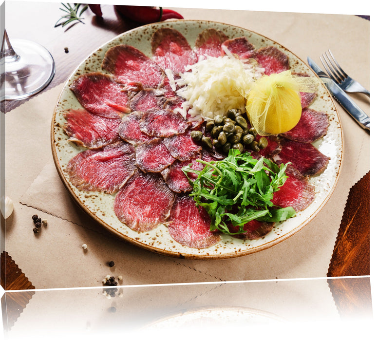 Pixxprint appetitliches Carpaccio, Leinwandbild