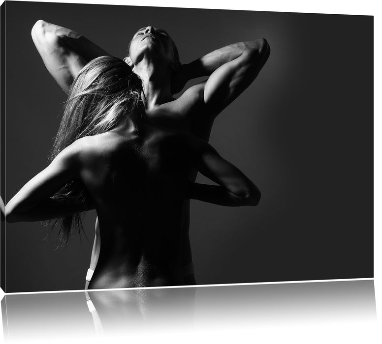 Pixxprint Fitness Paar, Leinwandbild