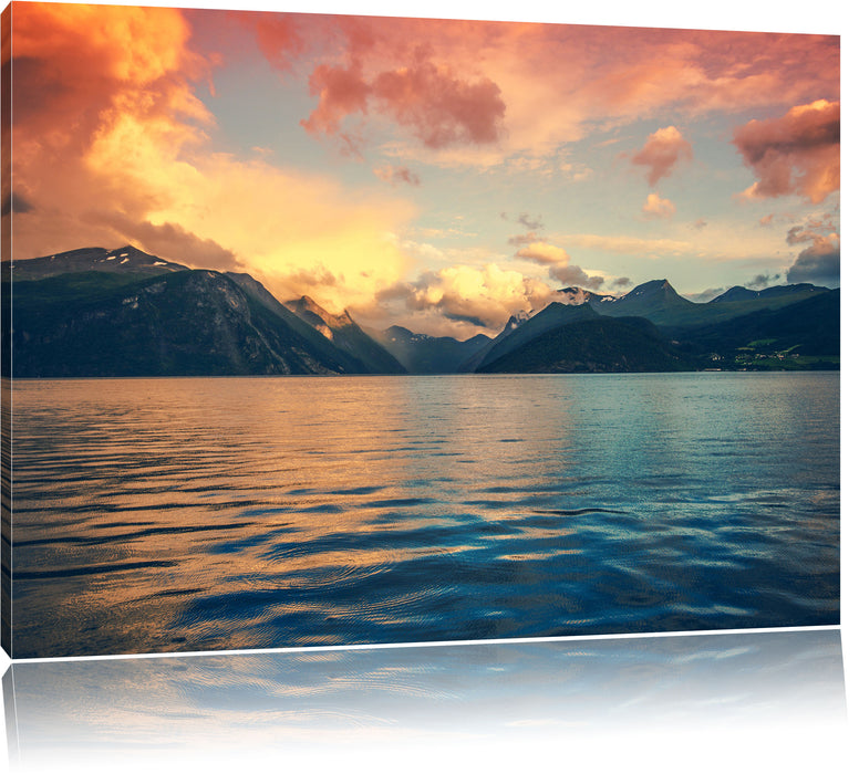 Pixxprint eine schöne Landschaft im Norden, Leinwandbild