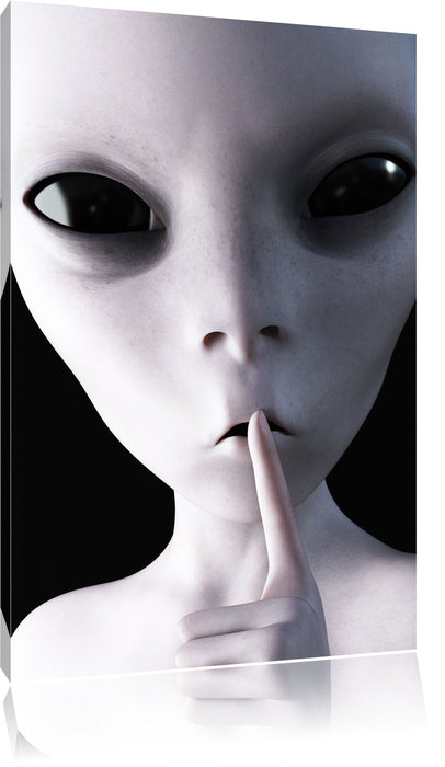 Pixxprint Alien - nicht reden, Leinwandbild