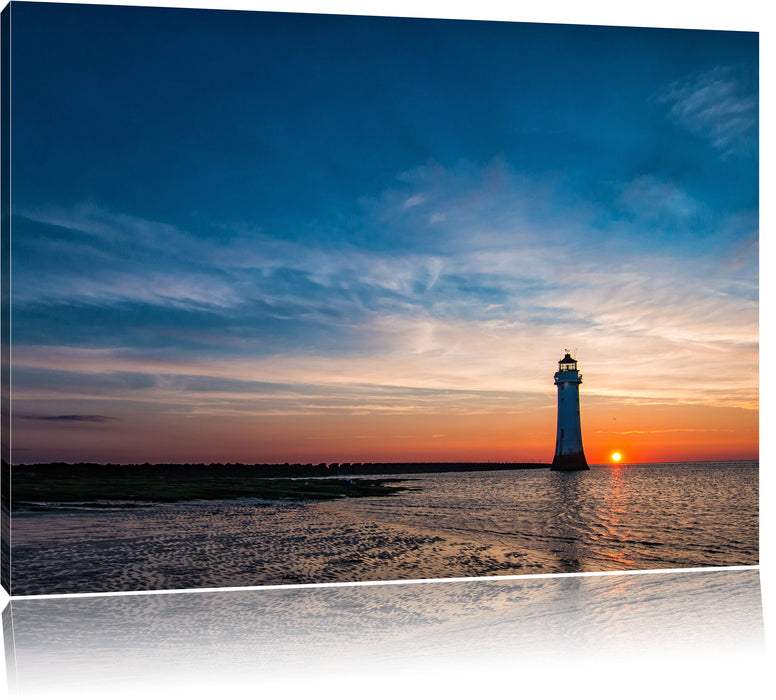 Pixxprint Leuchtturm Abenstimmung, Leinwandbild