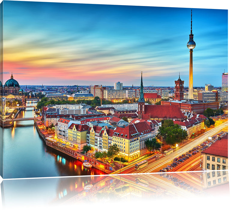 Pixxprint Berlin Panorama, Leinwandbild