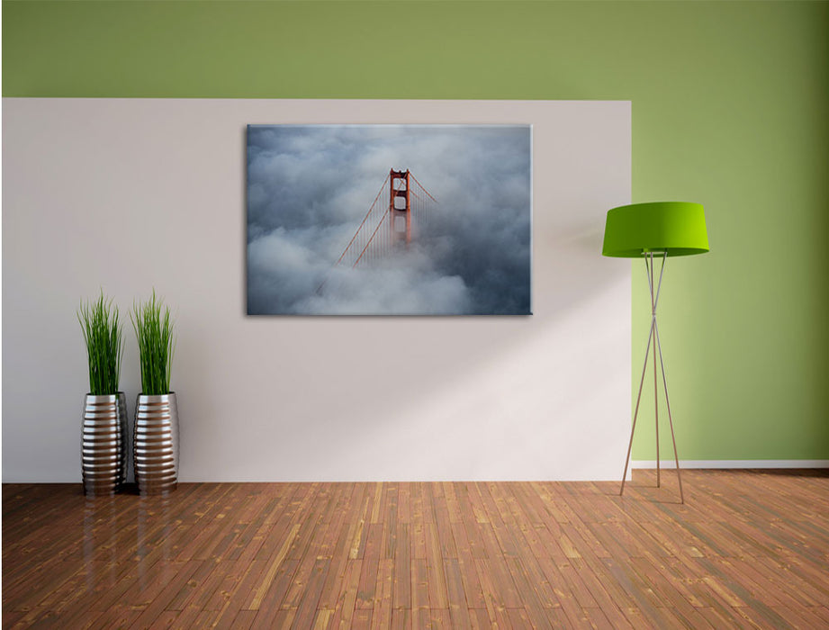 Golden Gate Bridge über den Wolken Leinwandbild im Flur