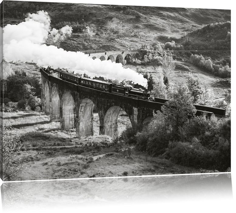 Pixxprint Lokomotive Glenfinnan Viadukt, Leinwandbild