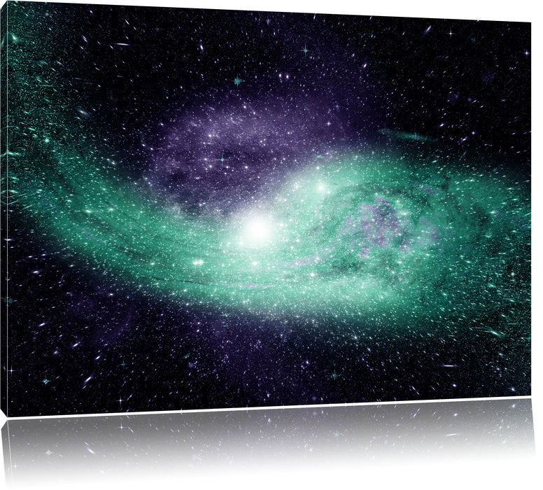 Pixxprint ferne Galaxie im Sternenstaub, Leinwandbild