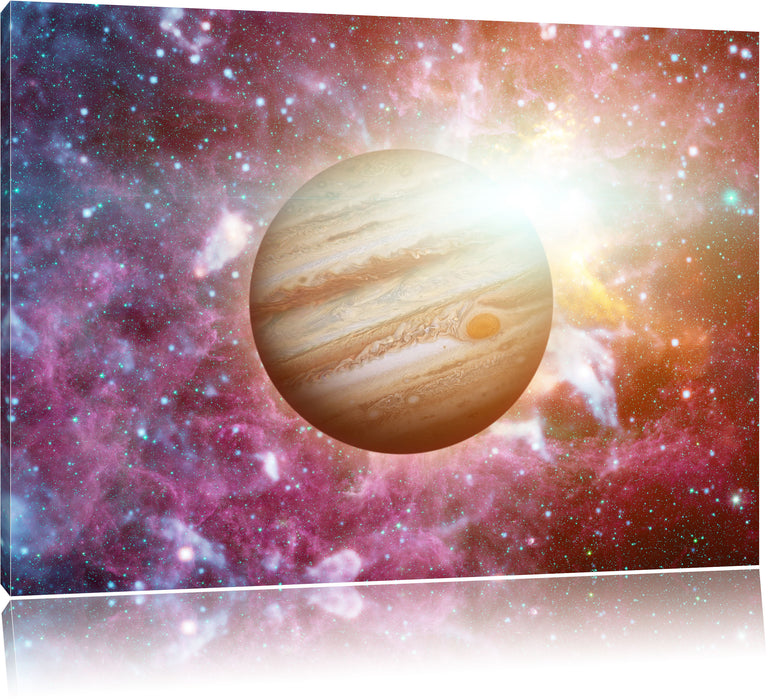 Pixxprint Planet Jupiter im Universum, Leinwandbild