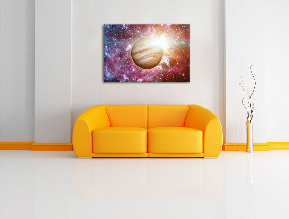Planet Jupiter im Universum Leinwandbild über Sofa