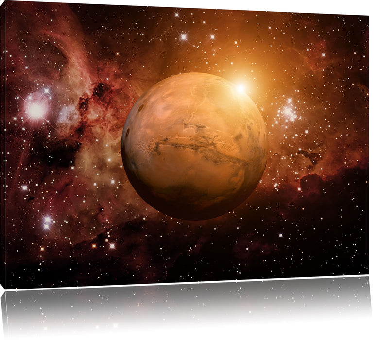 Pixxprint Planet Mars im Universum, Leinwandbild