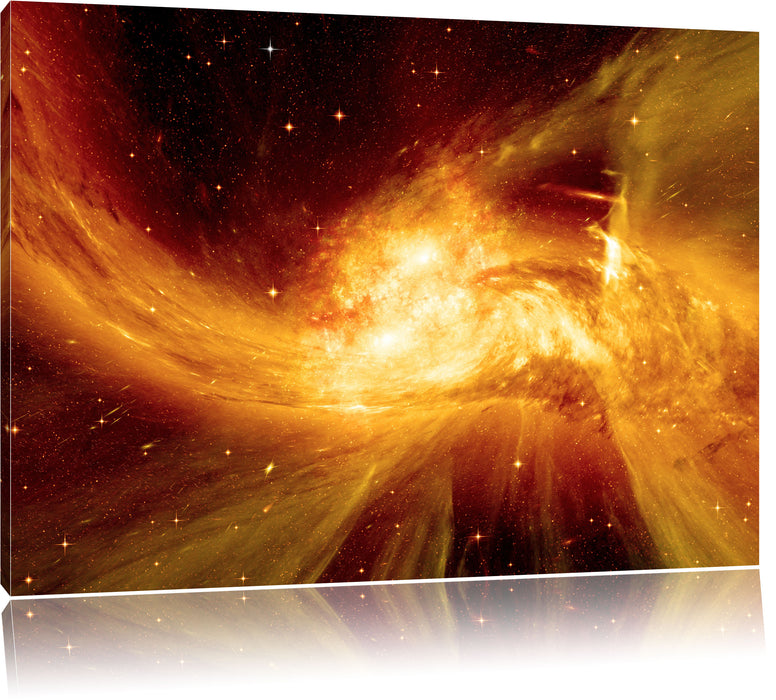 Pixxprint Sternenstaub Gasnebel Galaxie, Leinwandbild