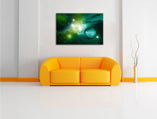 Sternenstaub Gasnebel Galaxie Leinwandbild über Sofa