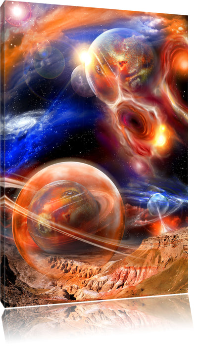 Pixxprint Raum Landschaft, Leinwandbild