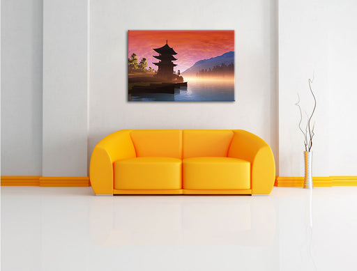 Chinesisches Haus Leinwandbild über Sofa