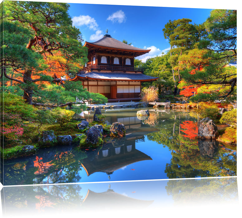 Pixxprint Ginkaku-ji-Tempel in Kyoto, Leinwandbild