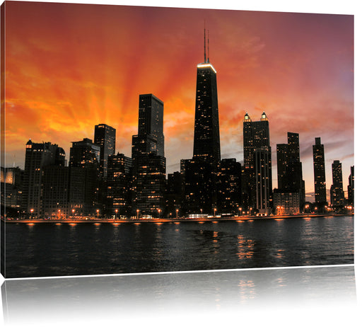 Chicago-Wolkenkratzer-Silhouette Leinwandbild