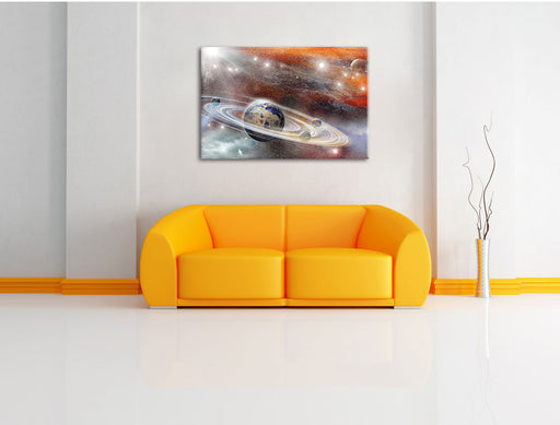 abstrakte Galaxie Leinwandbild über Sofa