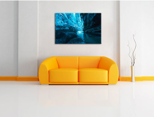 abstrakte Eislandschaft Leinwandbild über Sofa