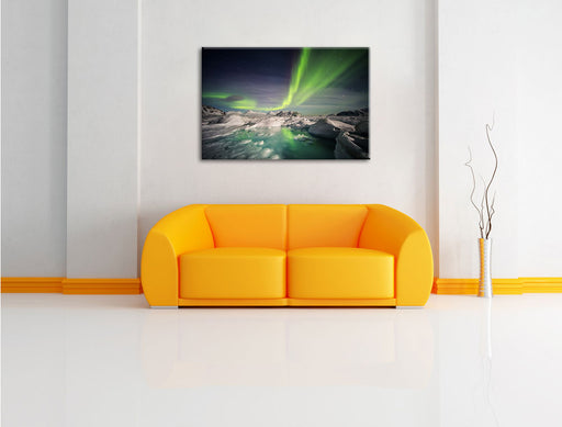 gewaltiges Polarlicht Leinwandbild über Sofa