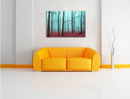 abstrakter Wald Leinwandbild über Sofa