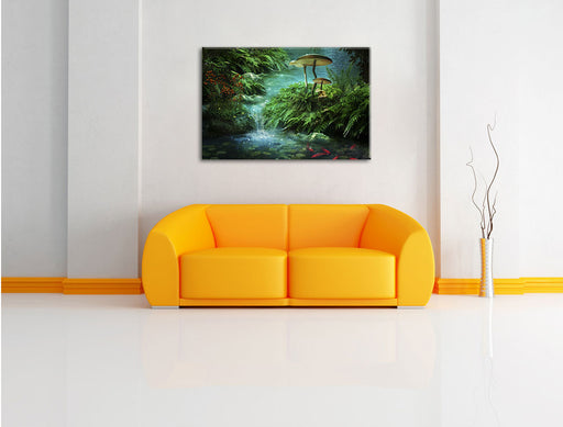magischer Märchenwald Leinwandbild über Sofa