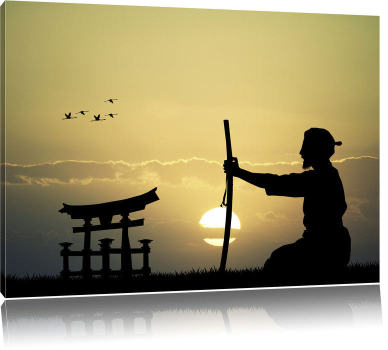 Samurai-Meister vor Horizont Leinwandbild