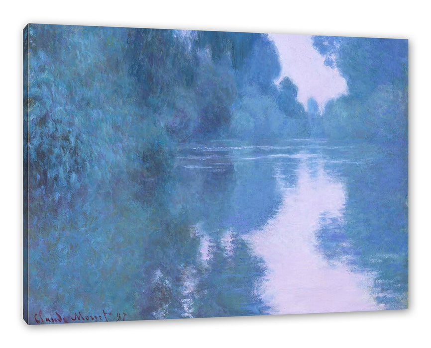 Claude Monet - Morgen an der Seine nahe Giverny Leinwanbild Rechteckig