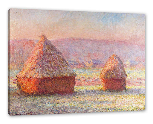 Claude Monet - Heuhaufen Leinwanbild Rechteckig