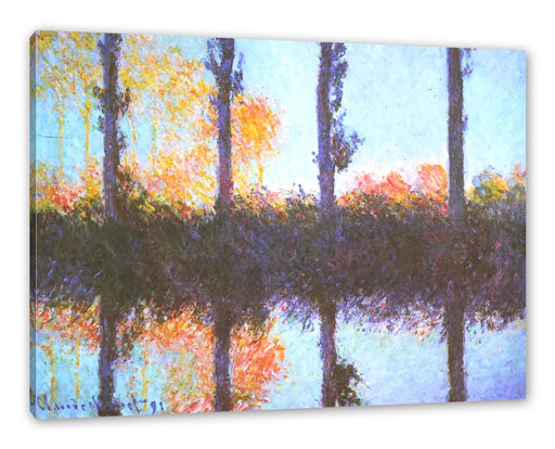 Claude Monet - Die vier Pappeln Leinwanbild Rechteckig
