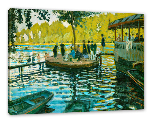 Claude Monet - Badende in La Grenouillère Leinwanbild Rechteckig