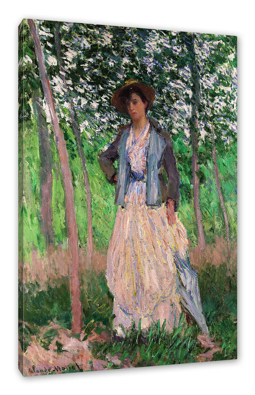 Claude Monet - Die Spaziergängerin Suzanne Hoschedé Leinwanbild Rechteckig
