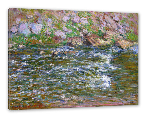 Claude Monet - Stromschnellen an der Petite Cremes Leinwanbild Rechteckig