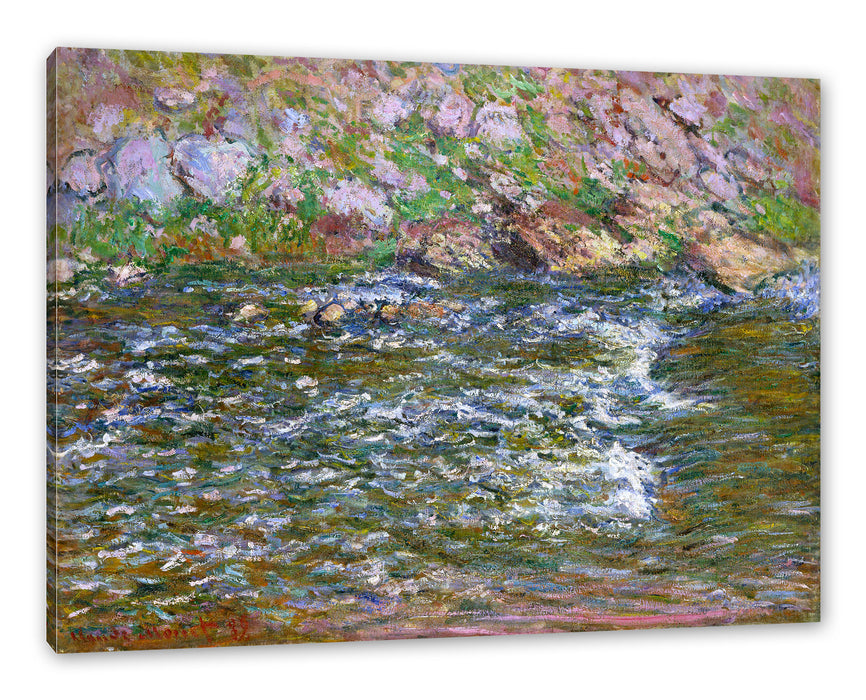 Pixxprint Claude Monet - Stromschnellen an der Petite Cremes, Leinwandbild