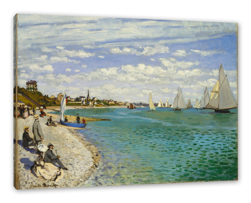 Pixxprint Claude Monet - Regatta bei Sainte, Leinwandbild