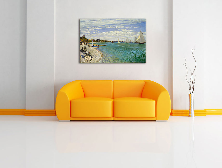 Claude Monet - Regatta bei Sainte Leinwandbild im Wohnzimmer Rechteckig
