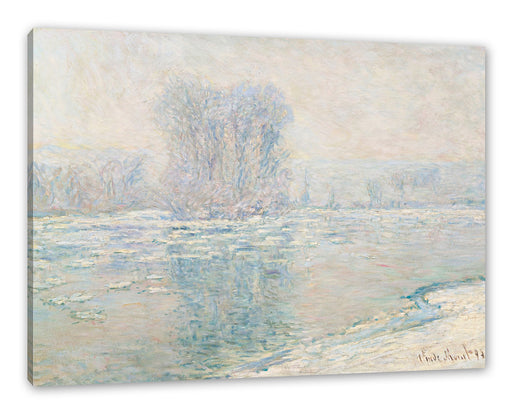 Claude Monet - Eisschollen Leinwanbild Rechteckig