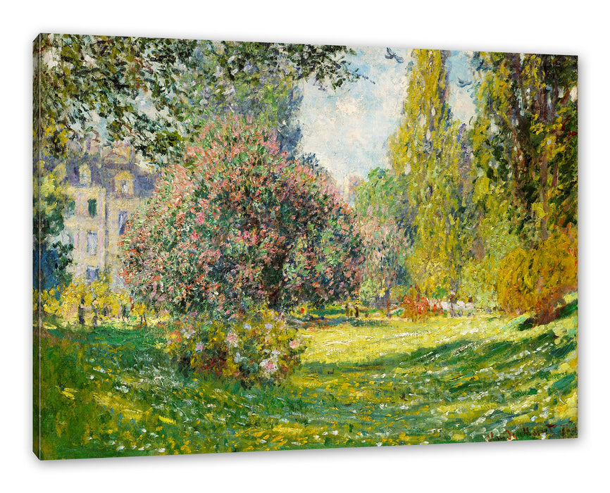 Pixxprint Claude Monet - Landschaft am Park Monceau, Leinwandbild