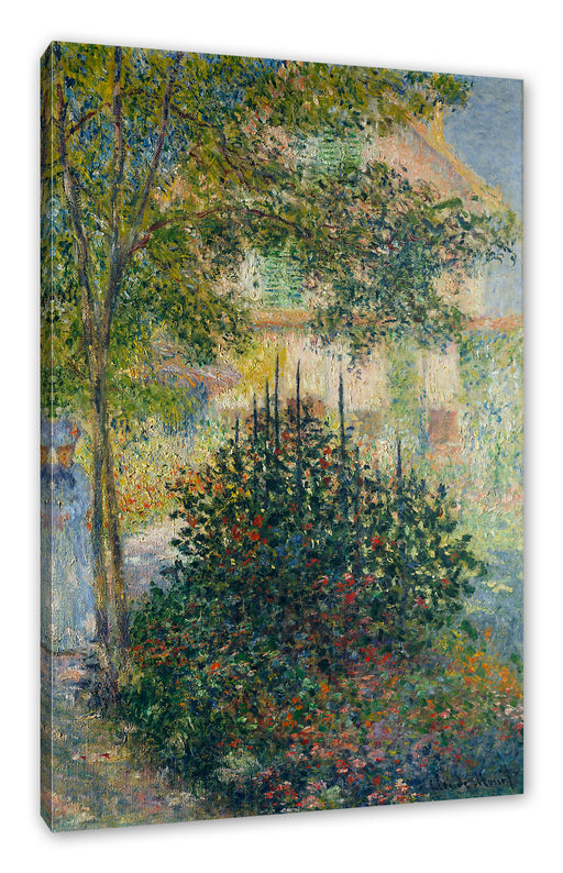 Claude Monet - Camille Monet im Garten in Argenteuil Leinwanbild Rechteckig